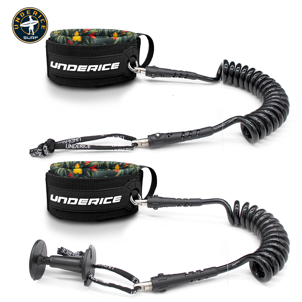 Stand Up Paddle Leash - TPU サーフボード リーシュ 調節可能なコイル状上腕骨リーシュ ボディボード セーフティ