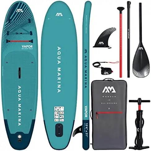 Stand Up Paddle Leash - アクアSUP インフレータブルスタンドアップパドルボード（パドル、リーシュ、マジックバックパック、ダブルアクションポンプ付き）