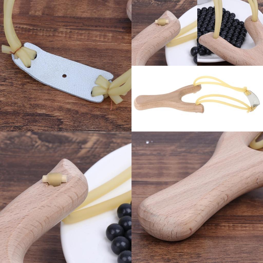 Speargun Rubber Band - ゴムバンド付き天然木製スリングショット屋外狩猟スポーツゲームカタパルト