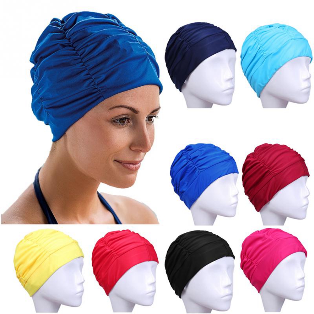 Aquatic Sports Cap - 男性と女性のためのナイロンターバン,水泳帽,長い髪,防水,耳から保護,1ユニット