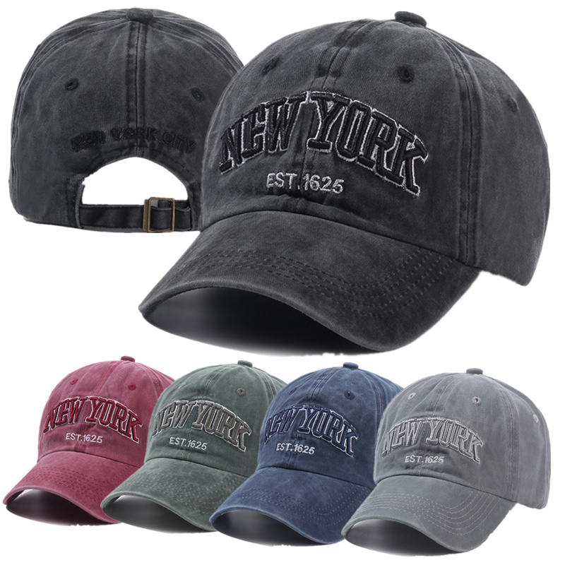 Aquatic Sports Cap - ファッションニューヨーク刺繍野球帽屋外カジュアル大人の太陽の帽子ヒップホップ帽子スポーツゴルフキャップ水洗いスナップバック帽子