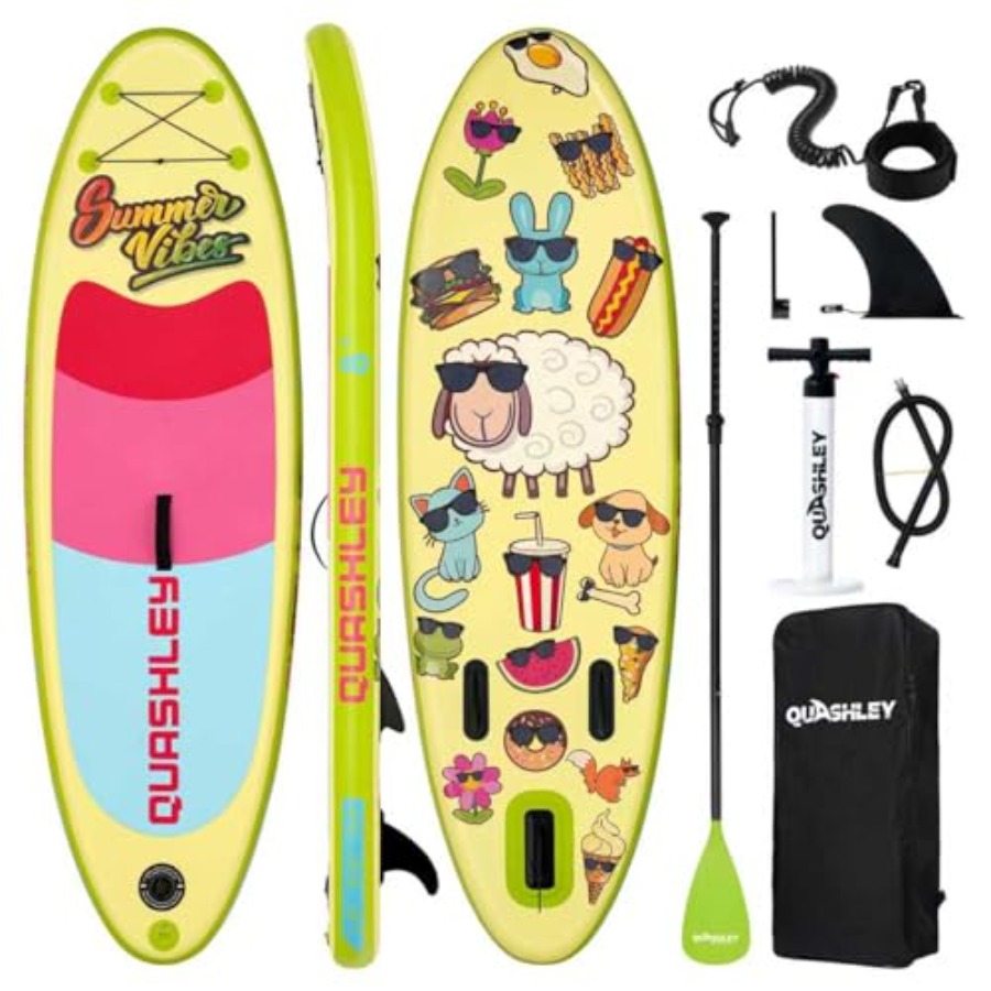 Stand Up Paddle Leash - インフレータブルスタンドアップパドルボード、調節可能なパドルポンプレーシュバックパック付き、湖、海、川、水泳、サーフィン用、ブルー、レッド