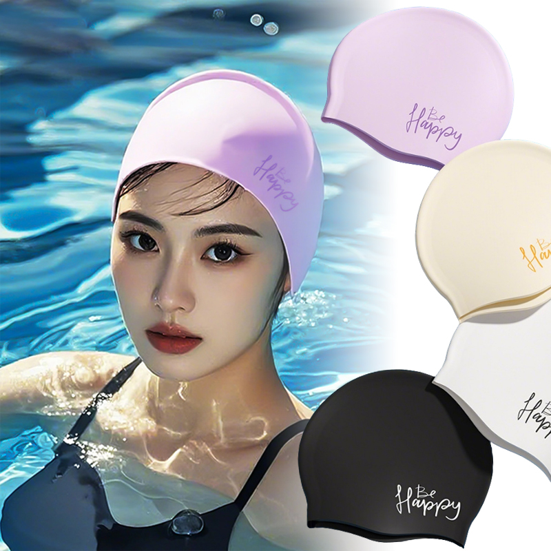 Aquatic Sports Cap - 女性用シリコン水泳キャップ特大ロングヘア防水耳保護水泳帽子プロのプールトレーニング着用用