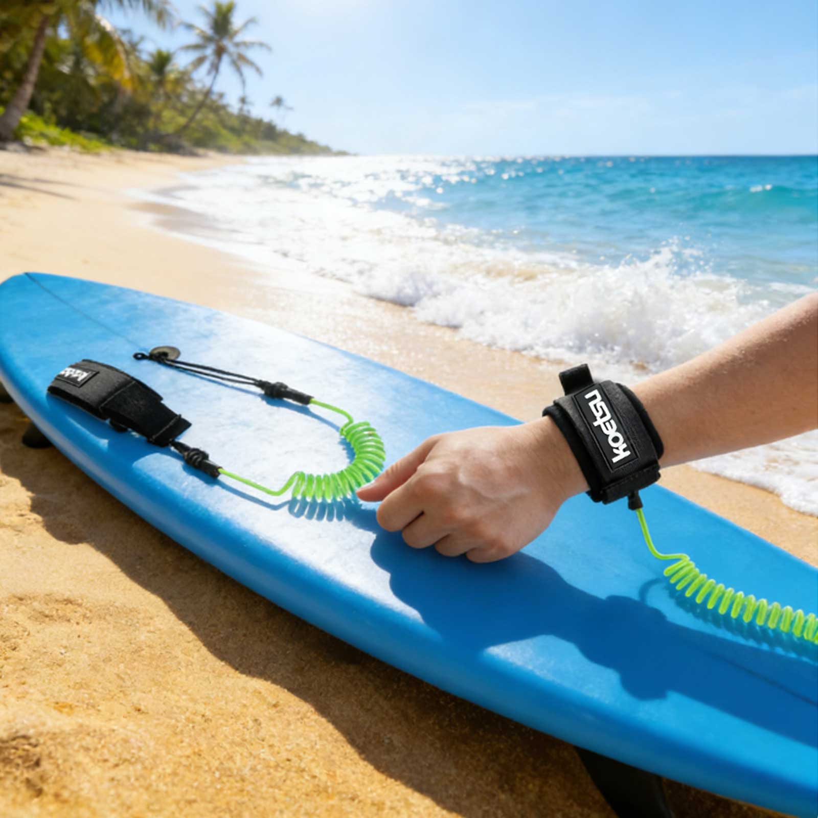 Stand Up Paddle Leash - SUPパドルボードリーシュ TPU素材 強力コード サーフボード足首リーシュ 伸縮性あり トレーニングエクササイズに最適