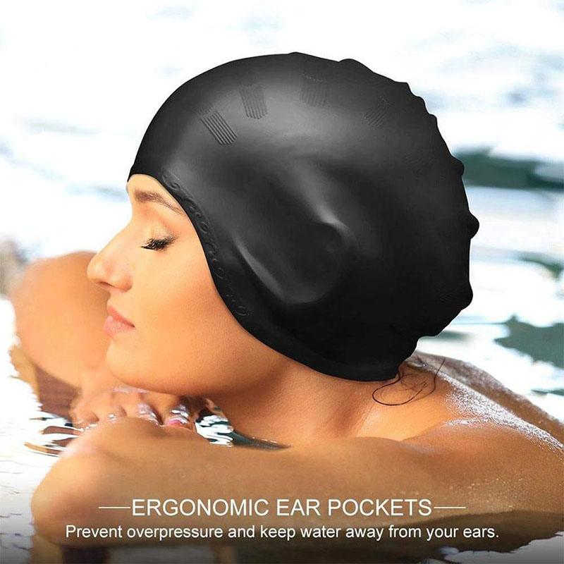 大人水泳キャップ男性女性シリコーンプールキャップ耳保護入浴帽 - Aquatic Sports Cap のレビューと価格