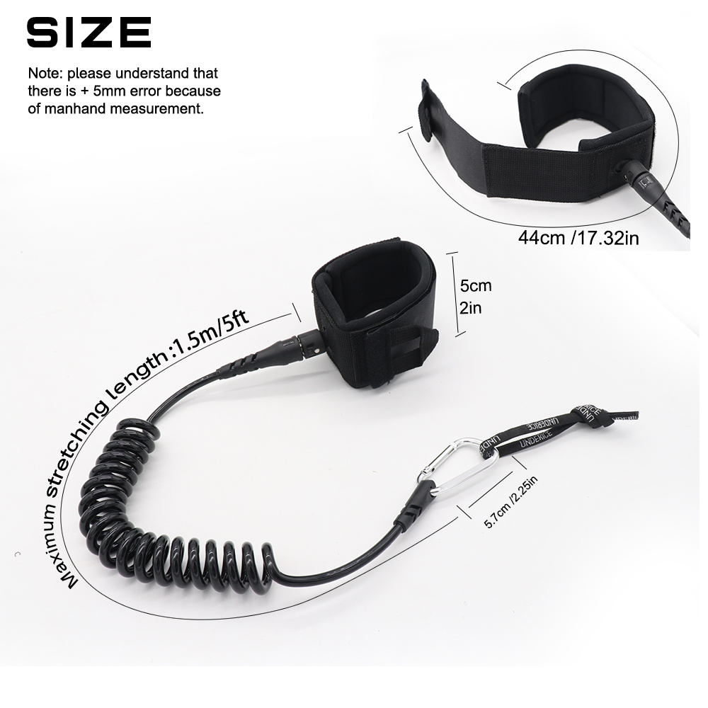 UICE 5フィート5ミリメートル サーフリーシュ ハンドロ - Stand Up Paddle Leash のレビューと価格