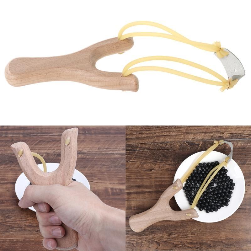 ゴムバンド付き天然木製スリングショット屋外狩猟スポーツゲーム - Speargun Rubber Band のレビューと価格