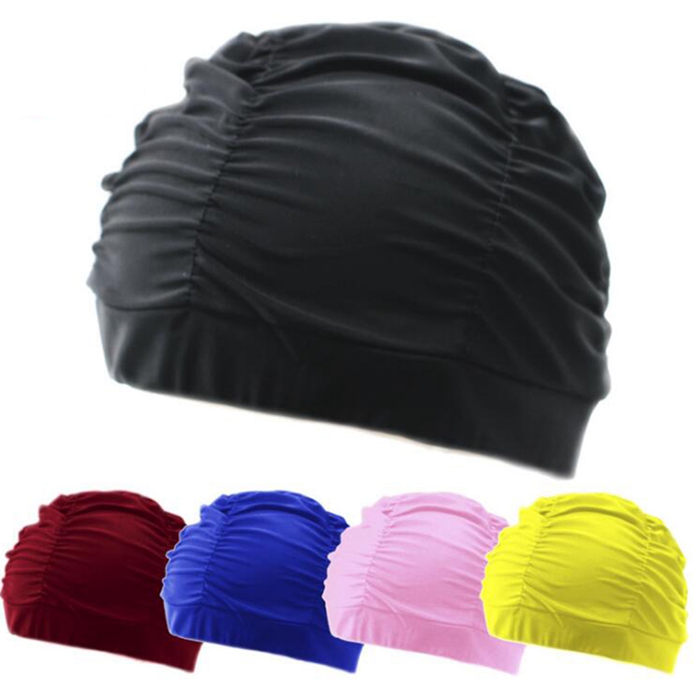 男性と女性のためのナイロンターバン,水泳帽,長い髪,防水,耳 - Aquatic Sports Cap のレビューと価格