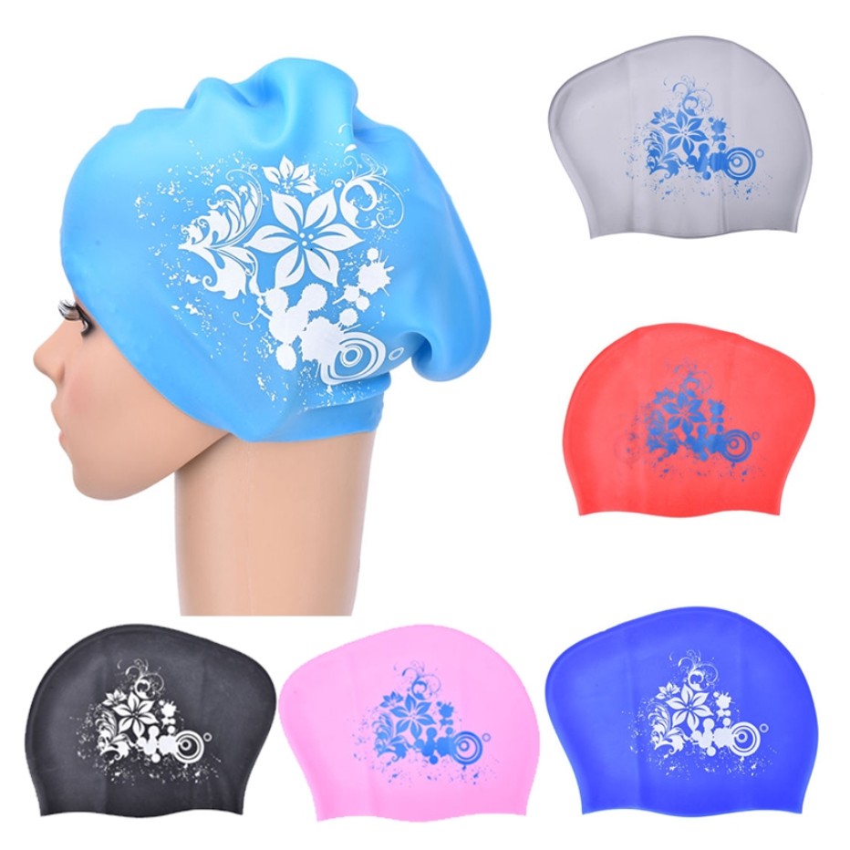 シリコーン水泳キャップロングヘア用女性の防水水泳キャップレデ - Aquatic Sports Cap のレビューと価格