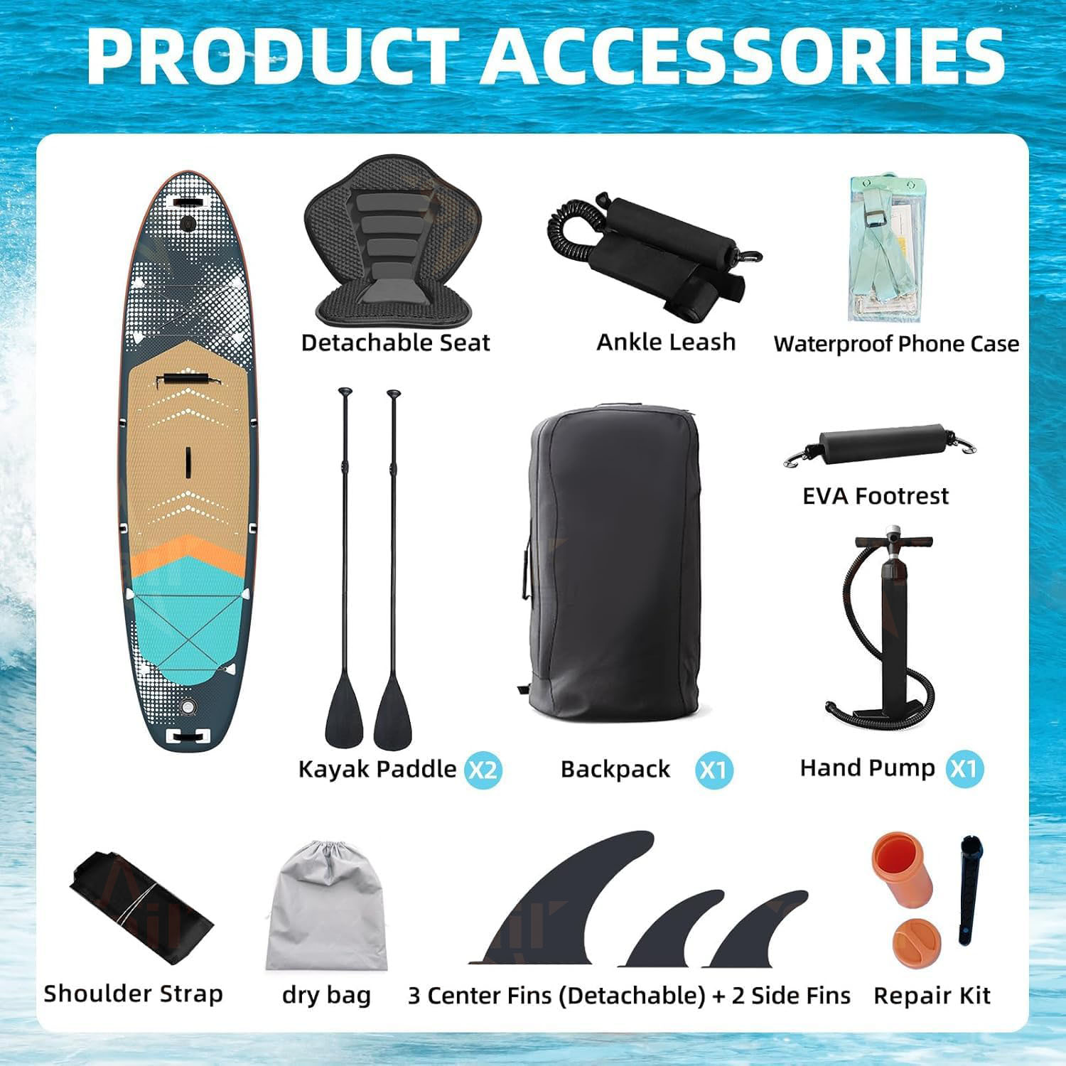 多目的インフレータブルスタンドアップパドルボード（SUP）コ - Stand Up Paddle Leash のレビューと価格