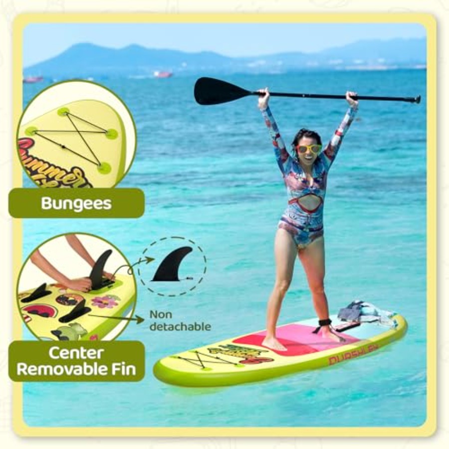 インフレータブルスタンドアップパドルボード、調節可能なパドル - Stand Up Paddle Leash のレビューと価格