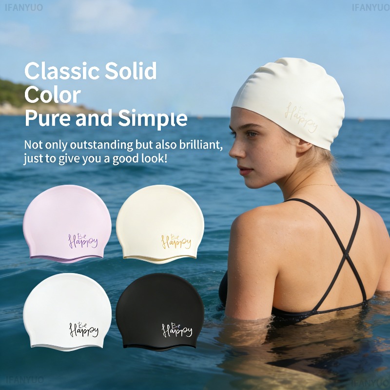 女性用シリコン水泳キャップ特大ロングヘア防水耳保護水泳帽子プ - Aquatic Sports Cap のレビューと価格
