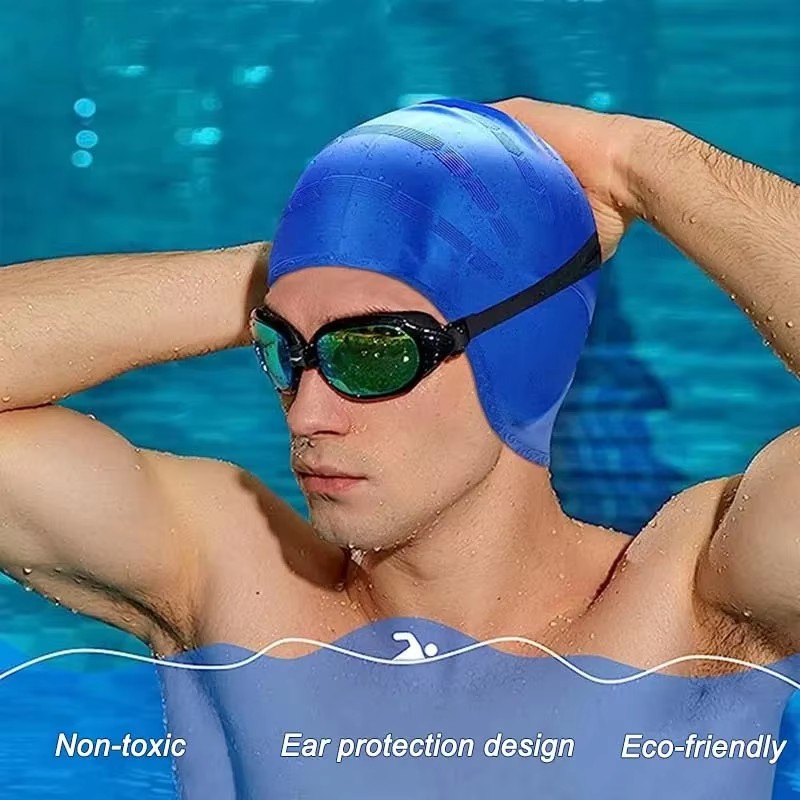ユニセックス防水スイミングキャップ高弾性耳保護機能付き大型シ - Aquatic Sports Cap のレビューと価格
