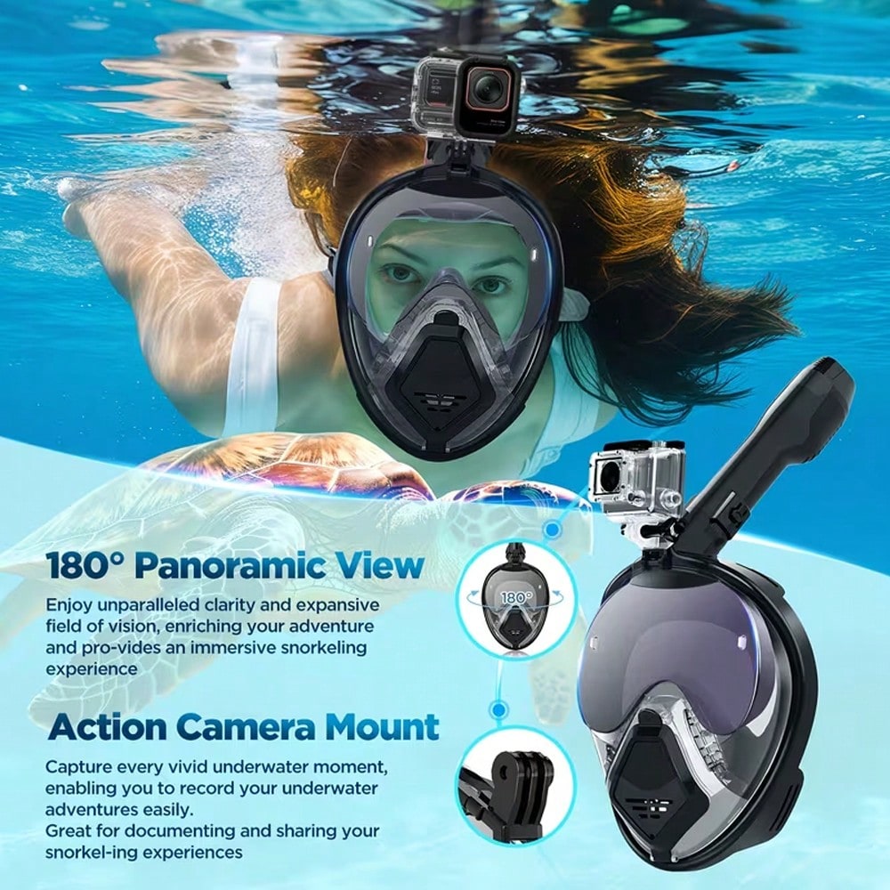 デビルフィッシュ フルフェイスシュノーケルマスク 大人用、ド - Snorkel Dry Top のレビューと価格