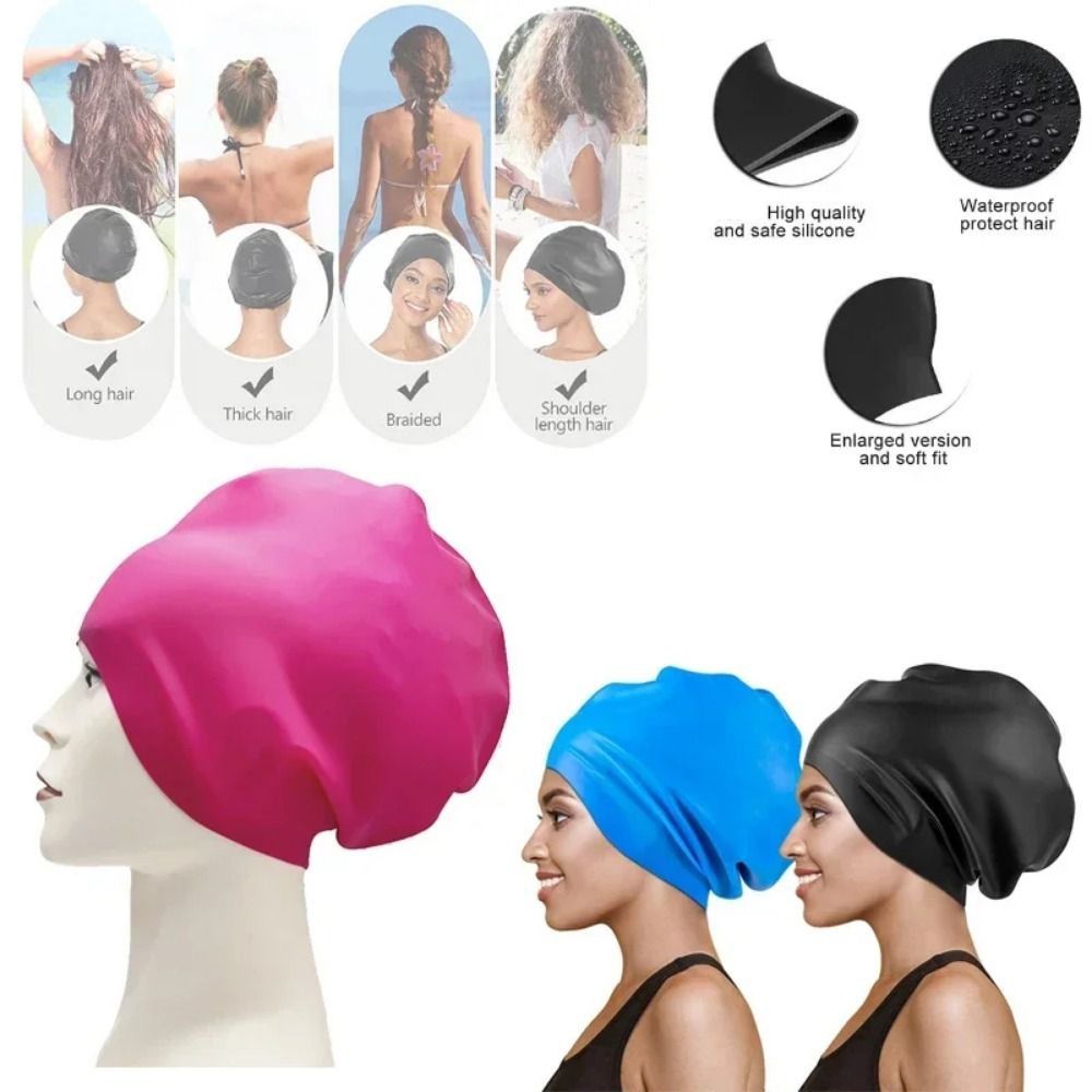 弾性シリコン水泳ヘッドギア厚みのあるデザインソリッドカラー防 - Aquatic Sports Cap のレビューと価格
